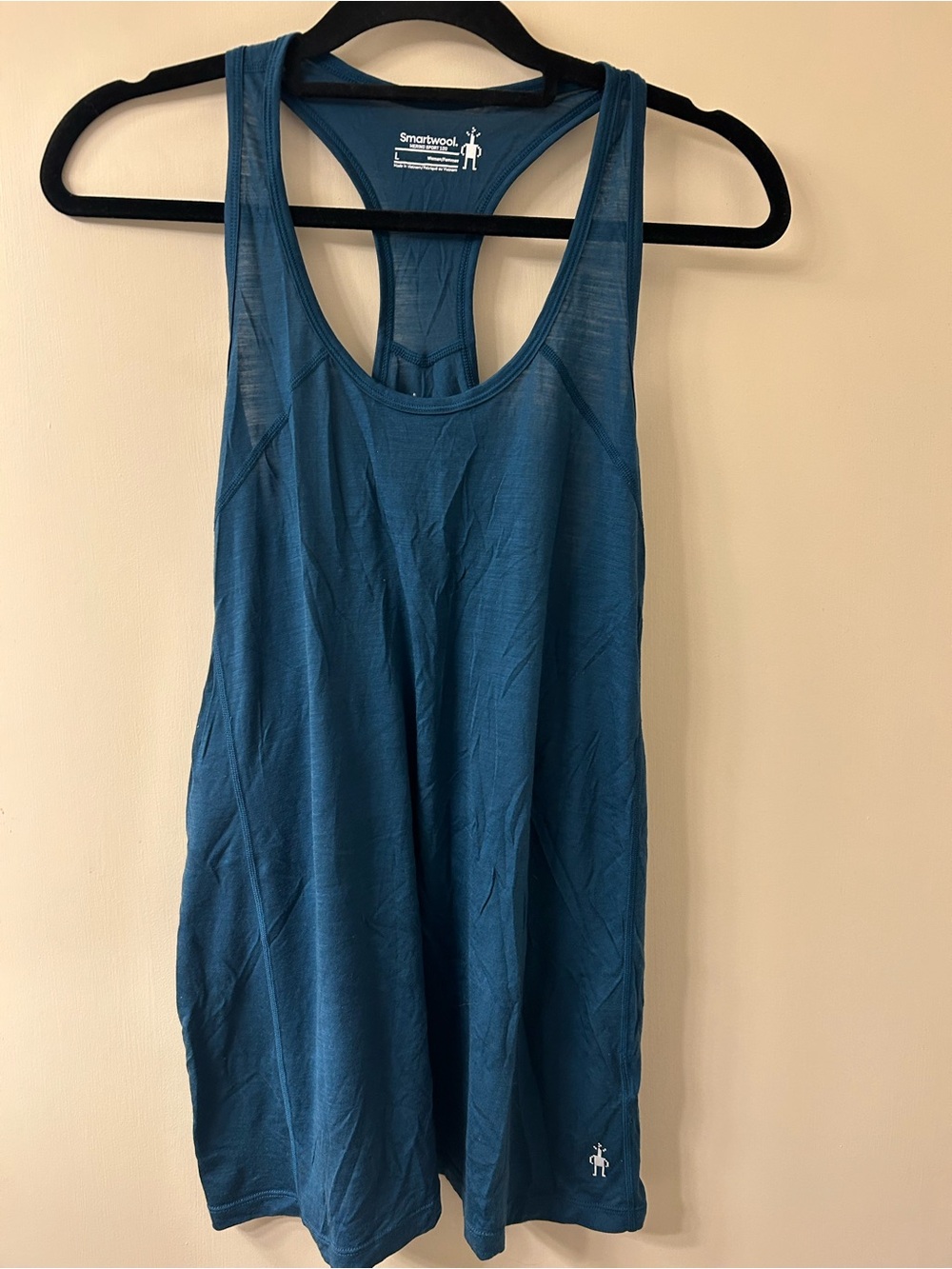 NWOT Smartwool Merino Sport 120 Racerback Athletic Tank Top Women’s L Teal Blue